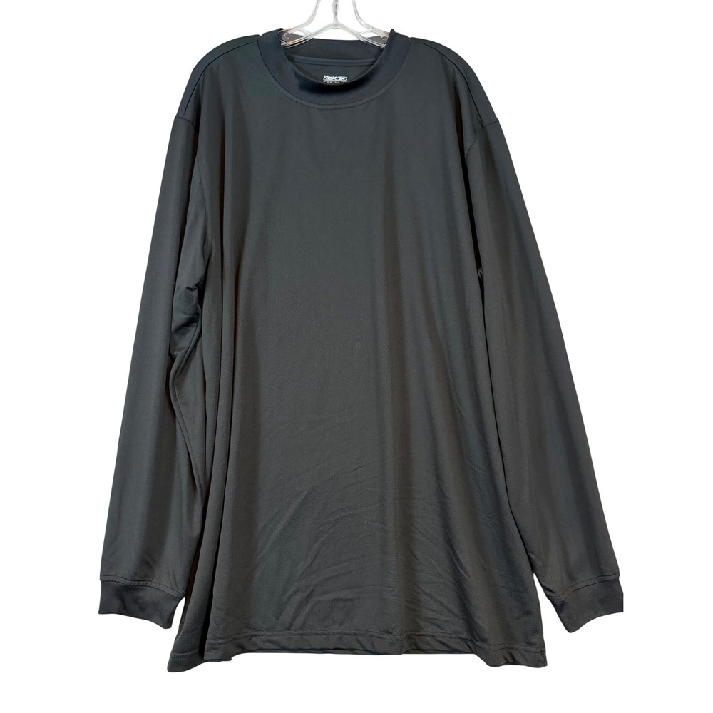 Reebok Golf Mens 2XLT Black Mock Neck Long Sleeve Performance Shirt Tall Gorpore